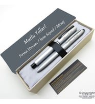Scrikss İsme Özel Kalem Seti - Mat Krom Roller Kalem + Touch Tükenmez Set (Karışık)