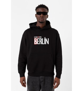 La Casa De Papel Berlin Siyah Erkek 3ip Kapşonlu Sweatshirt