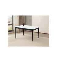 Ortadan Açılır Büyüyen Yemek Masası Beyaz-Siyah Ayaklı 80x130cm SADECE MASA FİYATIDIR