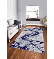 Lacivert Vintage Kaymaz Tabanlı Dekoratif Halı EF003 - 100 x 160 cm