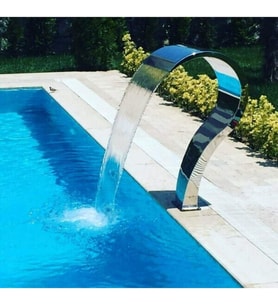 DEV PASLANMAZ Kuğu Tipi Havuz Şelalesi 400x1000 Mm 316 Kalite 1,2 Mm Paslanmaz Çelik