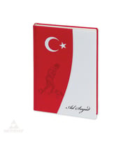Öğretmenler Günü Özel Tasarlanabilir Atatürk Defter (Beyaz - Kırmızı)