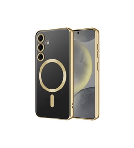 Samsung Galaxy S24 Uyumlu Kılıf Kamera Korumalı M-safe Wireless Şarj Özellikli Zore Demre Kapak (Gold)