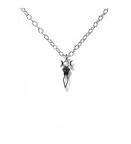 Ay Tanrıçası Figürlü Witchcraft Kolye 60 cm Zincirli  Mistik ve Gotik Unisex Takı (Gümüş)