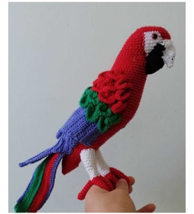 Sevimli Papağan Amigurumi Organik Oyuncak