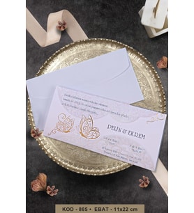 Düğün Nişan Nikah Kına Davetiyesi 885 Baskı Dahil