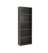 Modern 5 Raflı Kitaplık-Antrasit-Kontra 64x182x26 cm (GxYxD)