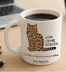 Komik - Esprili  Adım Çıkmış Dokuza Yazılı Komik Kupaa Bardakk