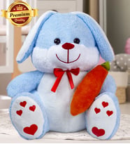 PANDAMKEE 80 Cm Elinde Havuç Tutan Tavşan (Mavi)