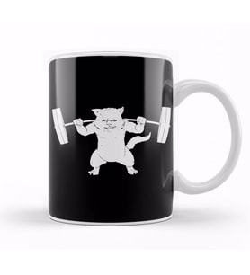 Cat Squat Powerlifting Gifts Kupa Bardak Porselen