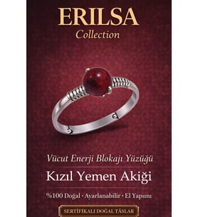 Sertifikalı Vücut Enerji Blokaj Yüzüğü – Kızıl Yemen Akiği Ayarlamalı İnce Kasa Koç Aslan Akrep Burç (Çok Renkli)