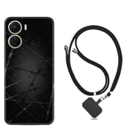 Vivo Y16 Kılıf Silikon Boyun Askılı İpli Desenli Silikon Dikenli Tel 1779