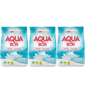 Boron AquaBor Matik Toz Çamaşır Deterjanı 18KG (Beyazlar İçin) 120 Yıkama (3PK*6KG)