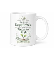 Vegan Temalı Baskılı Kupa Bardak Hediye Vegan Yaşam Özel Tasarım Porselen Mug