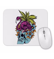 Caveira Tropical Flamingo Skull Mouse Pad