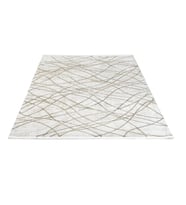Makine Kaymaz Yıkanabilir Krem Geometrik Viskon Salon Halısı Mutfak Halısı Koridor Halısı Yolluk bej