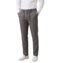 DeepSEA Antrasit Slim Fit Likralı Keten Dokulu Lastikli Belli İpli Yazlık Erkek Pantolon 2603001