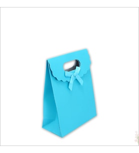 El Geçmeli Karton Çanta 16 x 12 x 6 cm, Mavi - 1 Adet (STD)
