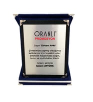 Kişiye Özel Plaket Lacivert Kadife Kutulu Albüm Plaket 12x16 cm