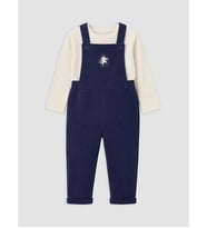 LCW baby Lacivert Nakışlı Erkek Bebek Salopet Ve Tişört Takımı