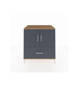Kronos Şifonyer 2 Raflı Tek Çekmeceli 2 Kapaklı 88x59x96 Çam-Antrasit