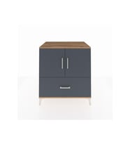 Kronos Şifonyer 2 Raflı Tek Çekmeceli 2 Kapaklı 88x59x96 Çam-Antrasit