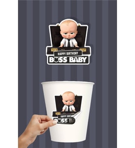 Patron Bebek Boss Baby Teması Sticker (Etiket) *Yapışkanlı Kağıt