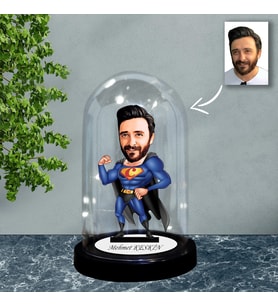 KİŞİYE ÖZEL SÜPERMEN TASARIMLI IŞIKLI KARİKATÜR FANUS BİBLO FN99