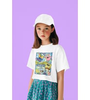 Süngerbob Ve Patrick Baskılı Unisex Çizgi Film Çocuk Tişört (1-12 YAŞ)