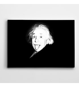 Einstein Siyah Beyaz Kanvas Tablo