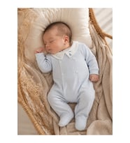Nakışlı Bebe Yakalı Triko Bebek Tulum