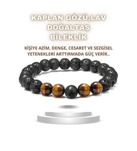 Nelleovana Kaplan, Lav Doğal Taş Bileklik 1. Sınıf Kalite ( Azim, Denge, Cesaret )