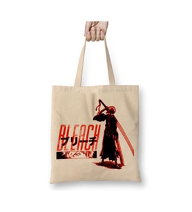 Anime Bleach Ichigo Kurosaki Beyaz Bez Çanta Uzun Saplı Alışveriş Çantası Plaj Çantası