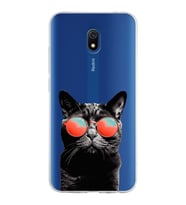 PrintiFy Xiaomi Redmi 8A ile Uyumlu 1mm Slim Fit Kedi 3 050d Baskılı Şeffaf  Kılıf
