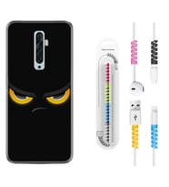 Oppo Reno 2Z 4 Lite 4 Pro 5 6 7 A31 Kılıf Kablo Koruma Spiral Silikon Black Eyes 1644