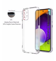 Samsung A52 Uyumlu Tıpalı Kamera Korumalı Şeffaf Silikon Kılıf