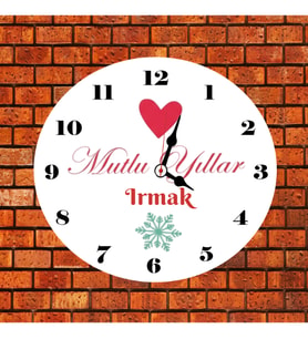 İsimli Yılbaşı Duvar Saati Kişiye Özel