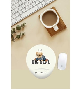 Engelleri Aşan Ayıcık Desenli Bilek Destekli Mouse Pad
