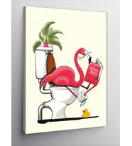 Kanvas Tablo Tuvaletteki Flamingo