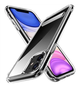 Apple iPhone 12 Kılıf Standlı Şeffaf Silikon Kapak (Renksiz)