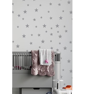 Gri Yıldız Duvar Sticker 3-4-5 cm 150 Adet  Bebek ve Çocuk Odası Dekoratif Duvar Çıkartması Sticker