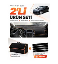 e-biz OPEL ASTRA J (2009-2020) Uyumlu Torpido Örtüsü + Tay Tüyü Çanta - Siyah-Kahverengi - OP004