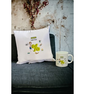 SMMM Kupa Bardak ve Yastık Set (Beyaz)