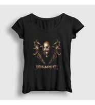 Presmono Kadın Siyah Iron Megadeth T-Shirt 65671tt