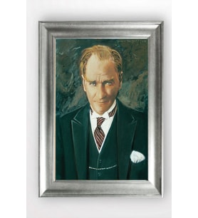 Gümüş Çerçeveli Atatürk Tablo cv713