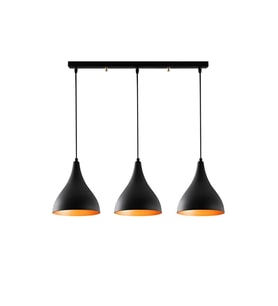 My Lights Retro Rustk Sıralı Masa Üstü Avize Metal Avize Sıralı Siyah Içi Altın