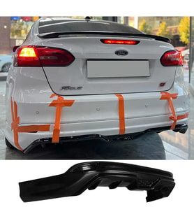 Ford Focus 3.5 Sedan Arka Ek Plastik Siyah Difüzör 2015 2016 2017 2018 Arka-difizör-bodykit-ek
