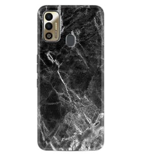Tecno Sparrk 7T Kılıf Resimli Silikon Kılıf Kara Mermer 1375