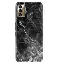 Tecno Sparrk 7T Kılıf Resimli Silikon Kılıf Kara Mermer 1375