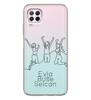 Huawei Art Friends Tasarımlı Şeffaf Telefon Kılıfı